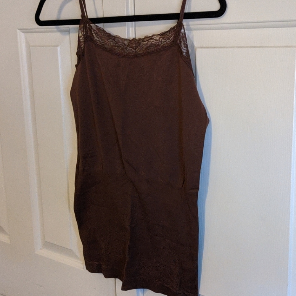 Brown lace cami